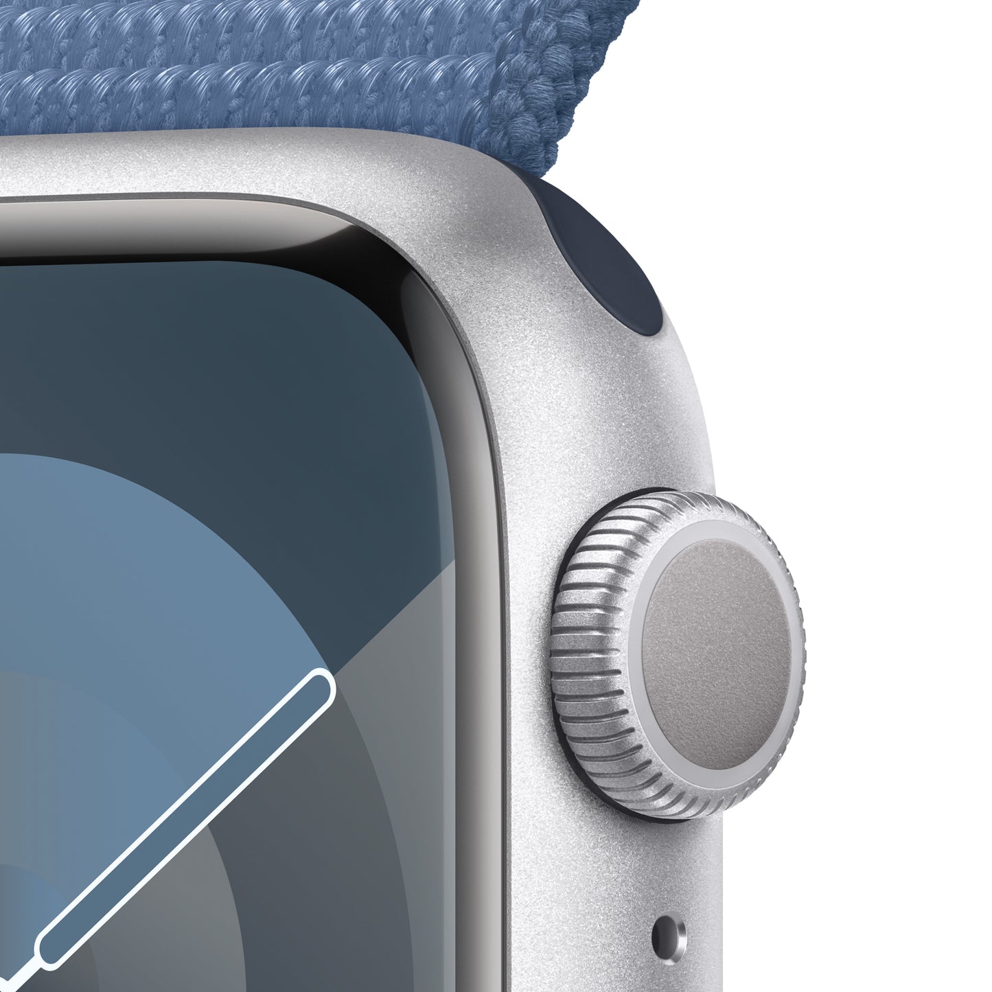 Apple Watch Series 9 GPS 41mm Silver Aluminum Case with Winter Blue Sport Loop