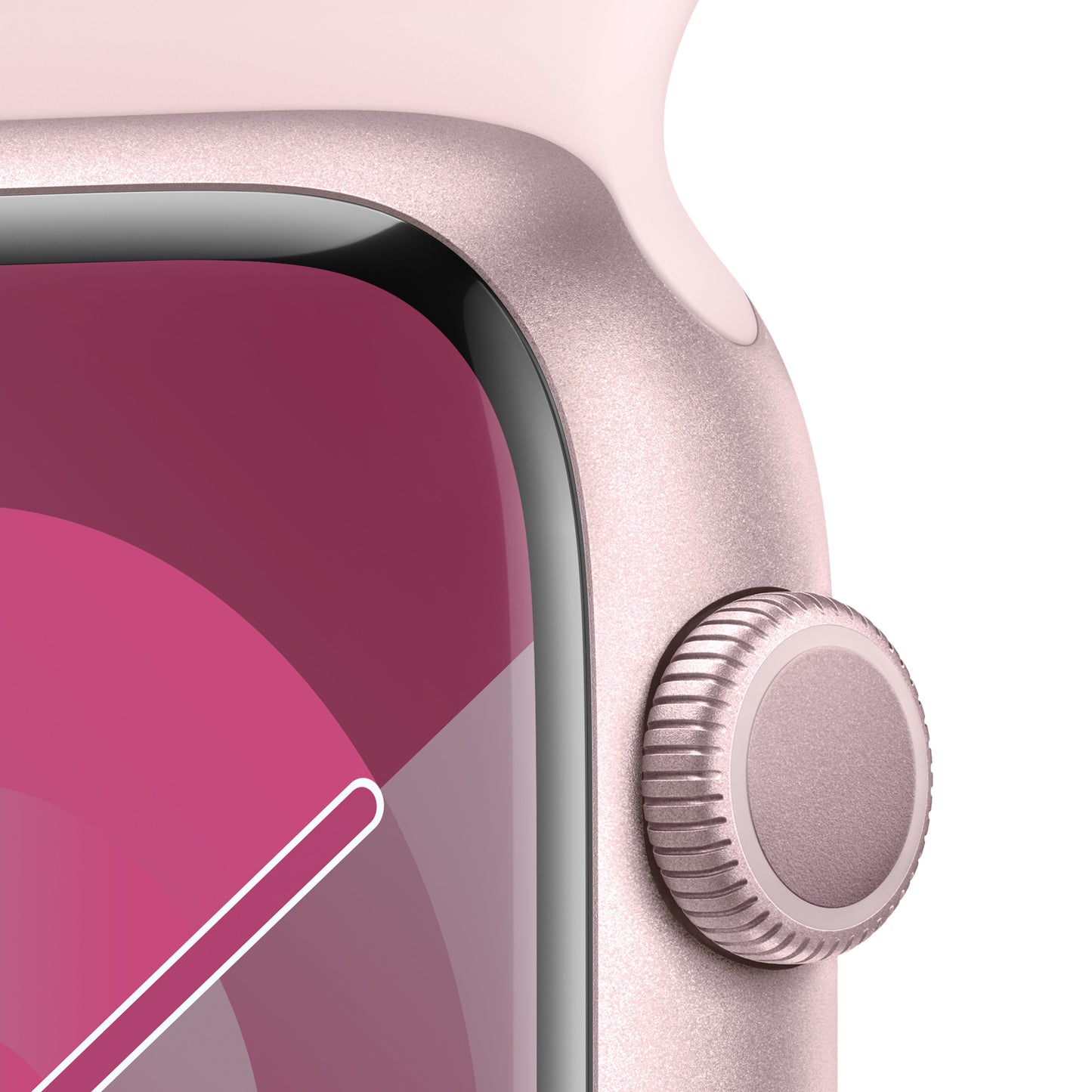 Apple Watch Series 9 GPS 45mm Pink Aluminum Case with Light Pink Sport Band - S/M