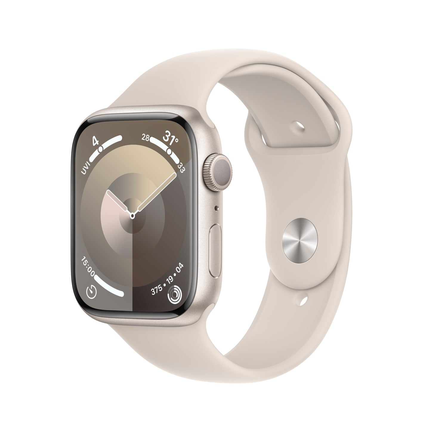 Apple Watch Series 9 GPS 45mm Starlight Aluminum Case with Starlight Sport Band - M/L