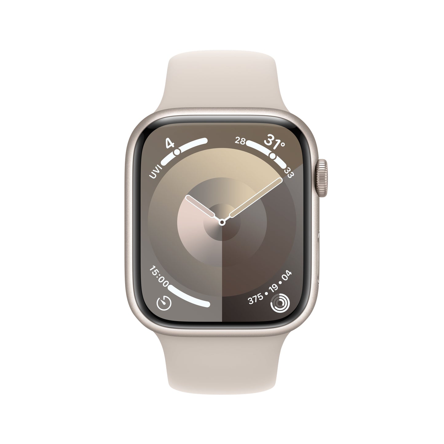 Apple Watch Series 9 GPS 45mm Starlight Aluminum Case with Starlight Sport Band - S/M