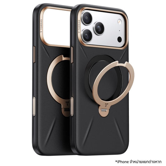 TORRAS Ostand Spin VegSkin Series for iPhone 17 Pro Max - Ivory Black