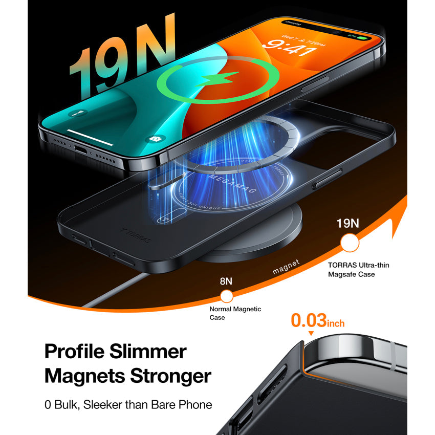 Torras OriginFit-Mag for iPhone 15 Pro Max - Black