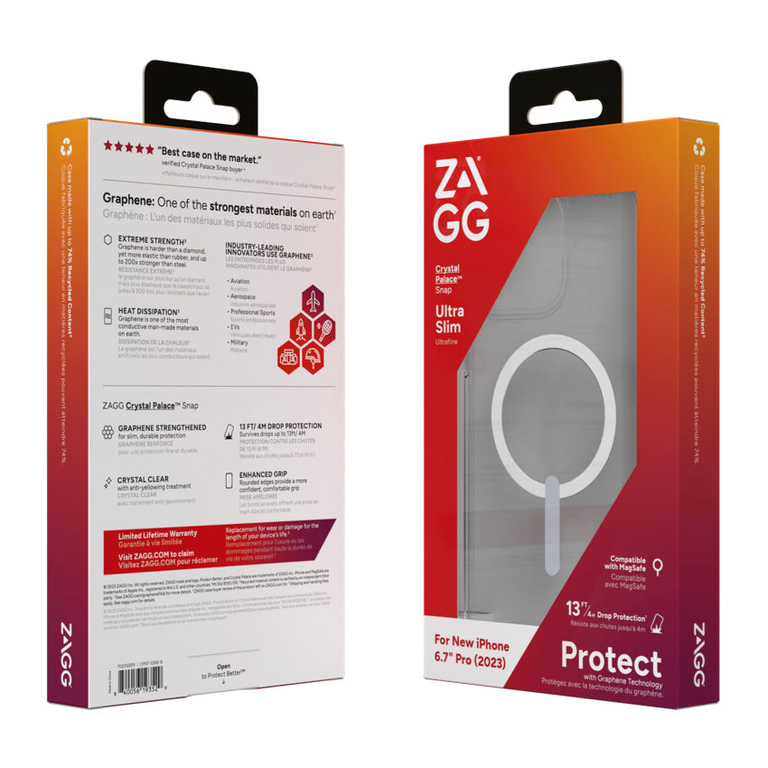 ZAGG Crystal Palace Snap for iPhone 15 Pro Max - Clear