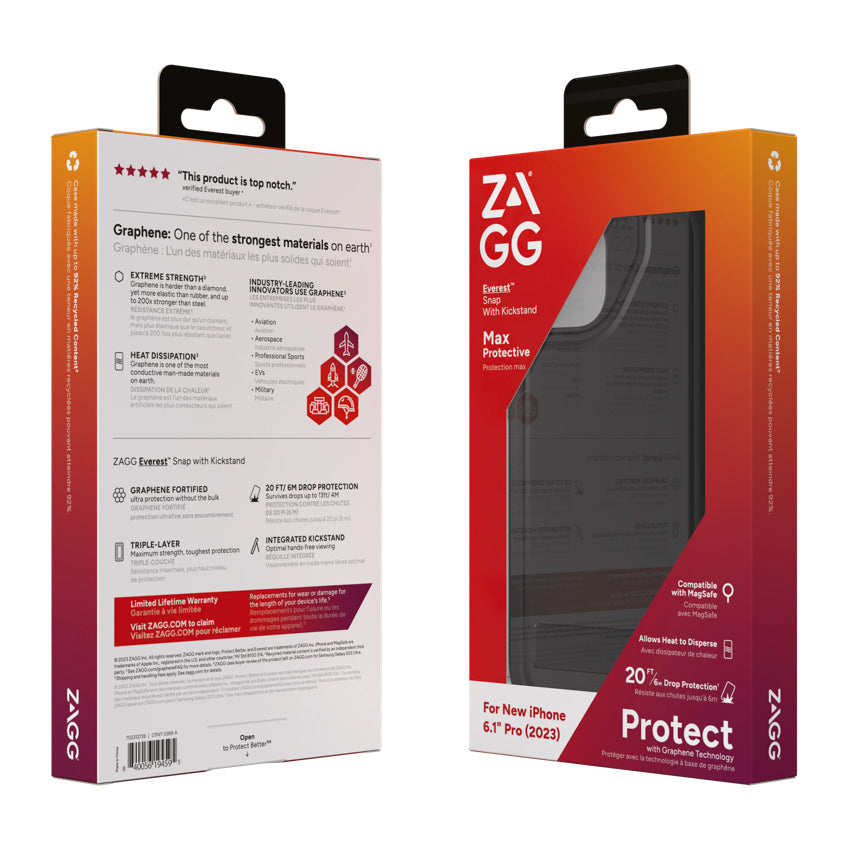 ZAGG Everest Snap with Kickstand for iPhone 15 Pro - Black