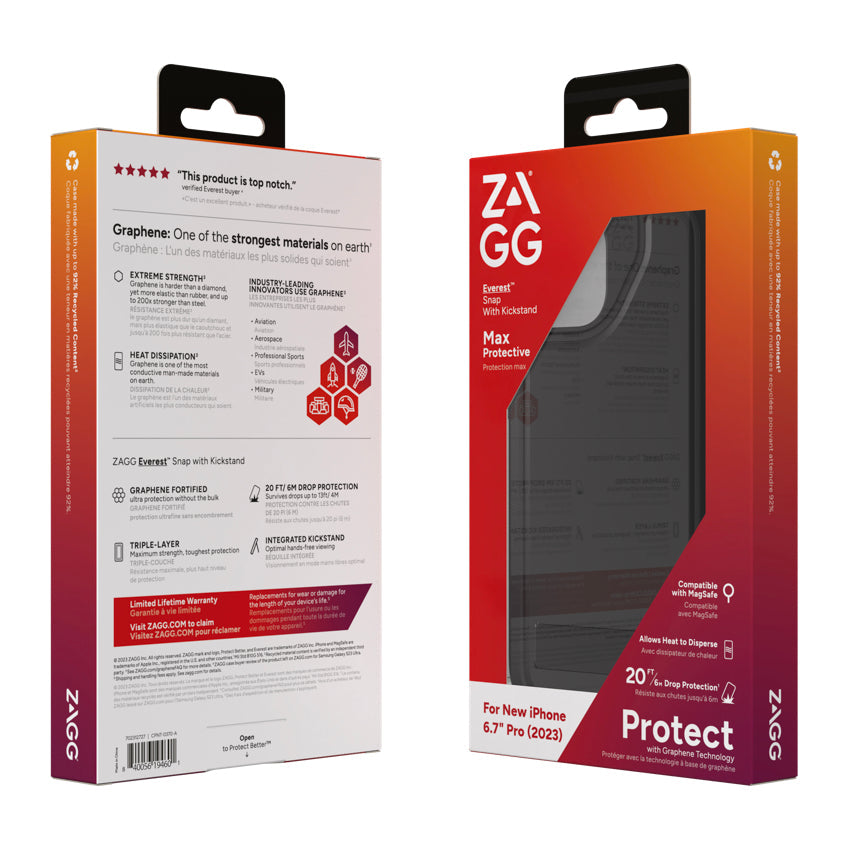 ZAGG Everest Snap with Kickstand for iPhone 15 Pro Max - Black