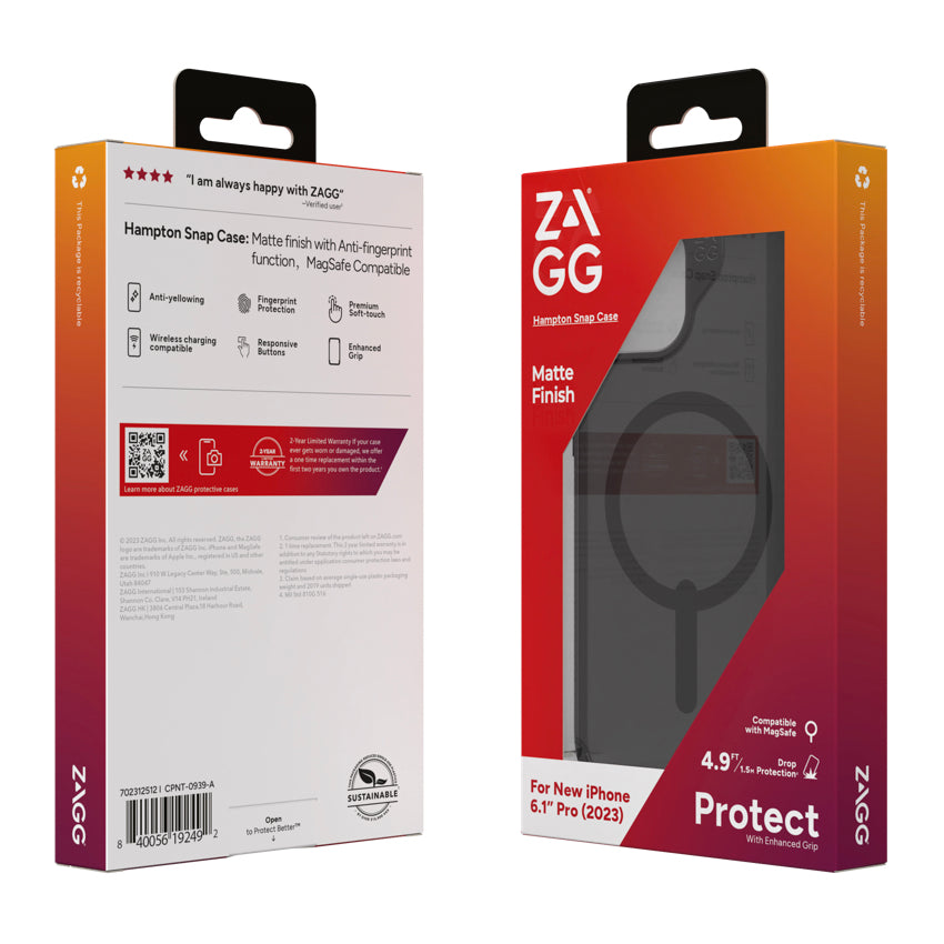 ZAGG Hampton Snap for iPhone 15 Pro - Black