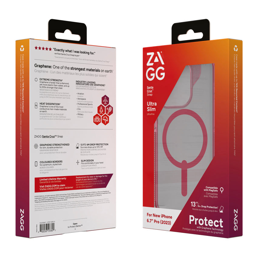 ZAGG Santa Cruz Snap for iPhone 15 Pro Max - Magenta