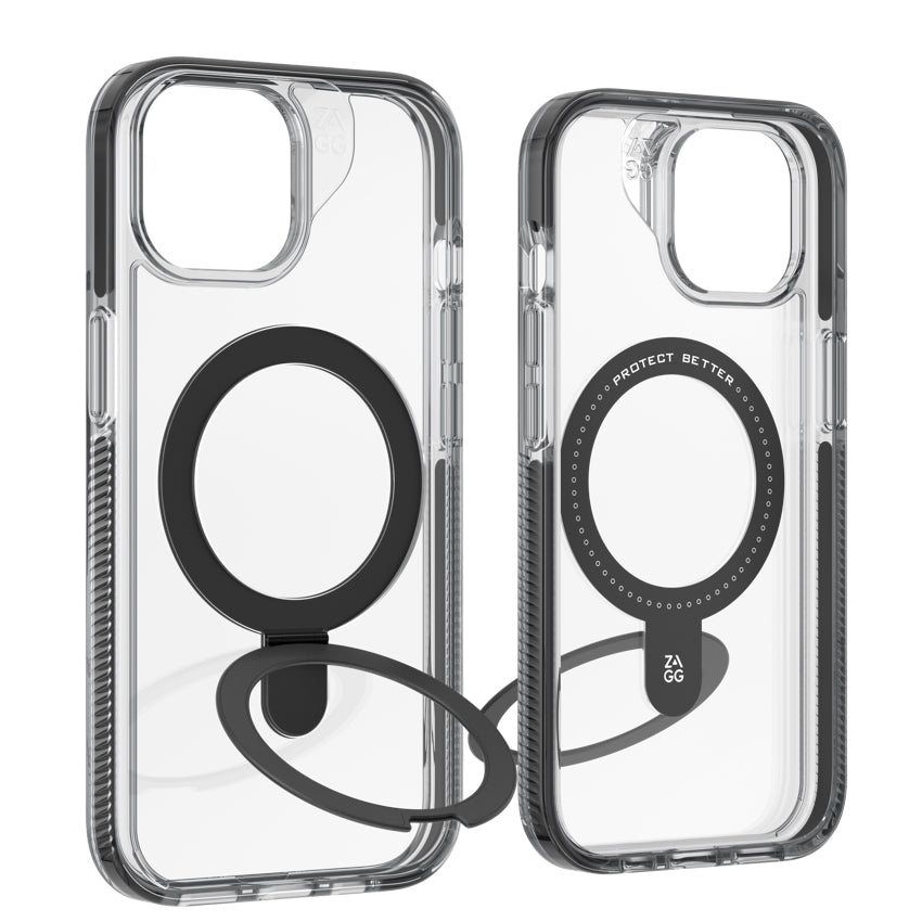 ZAGG Santa Cruz Snap with Ring Stand for iPhone 15 - Black