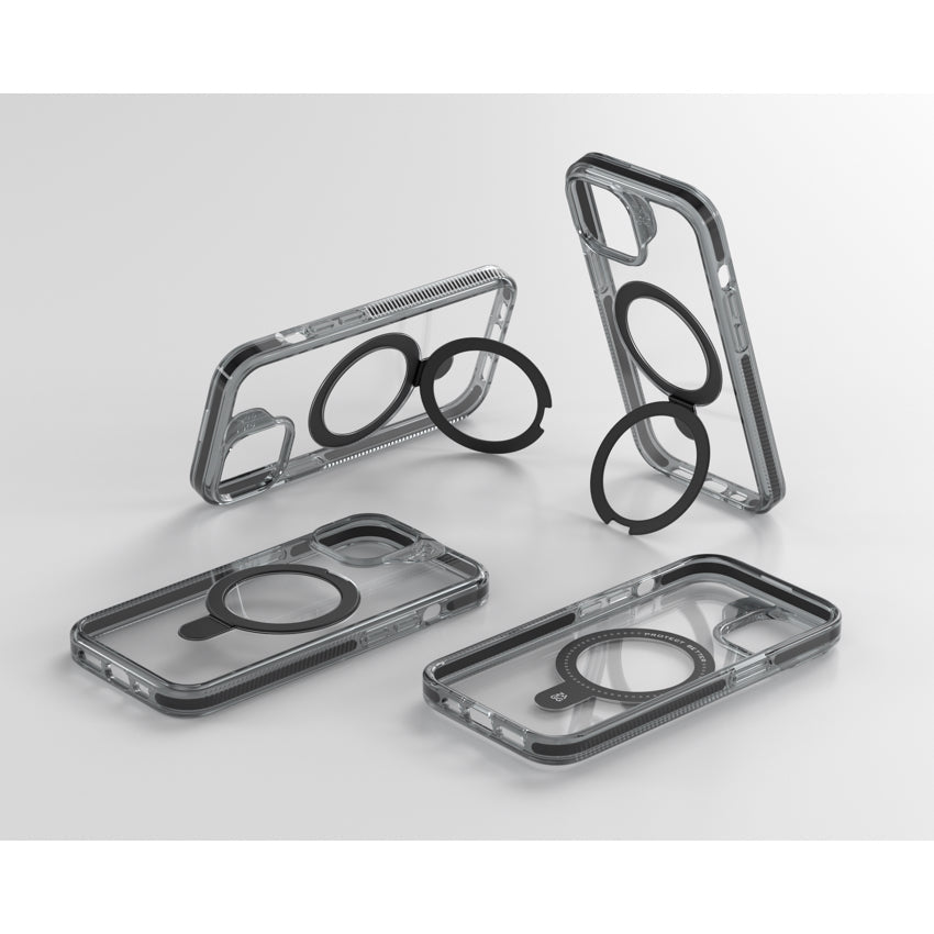 ZAGG Santa Cruz Snap with Ring Stand for iPhone 15 - Black