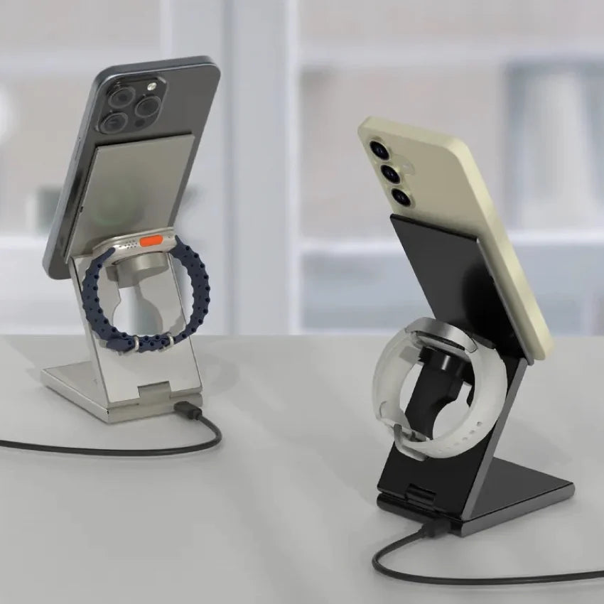 ADAM ELEMENTS Mag Z Magnetic 3-in-1 Foldable Travel Charging Station - Black