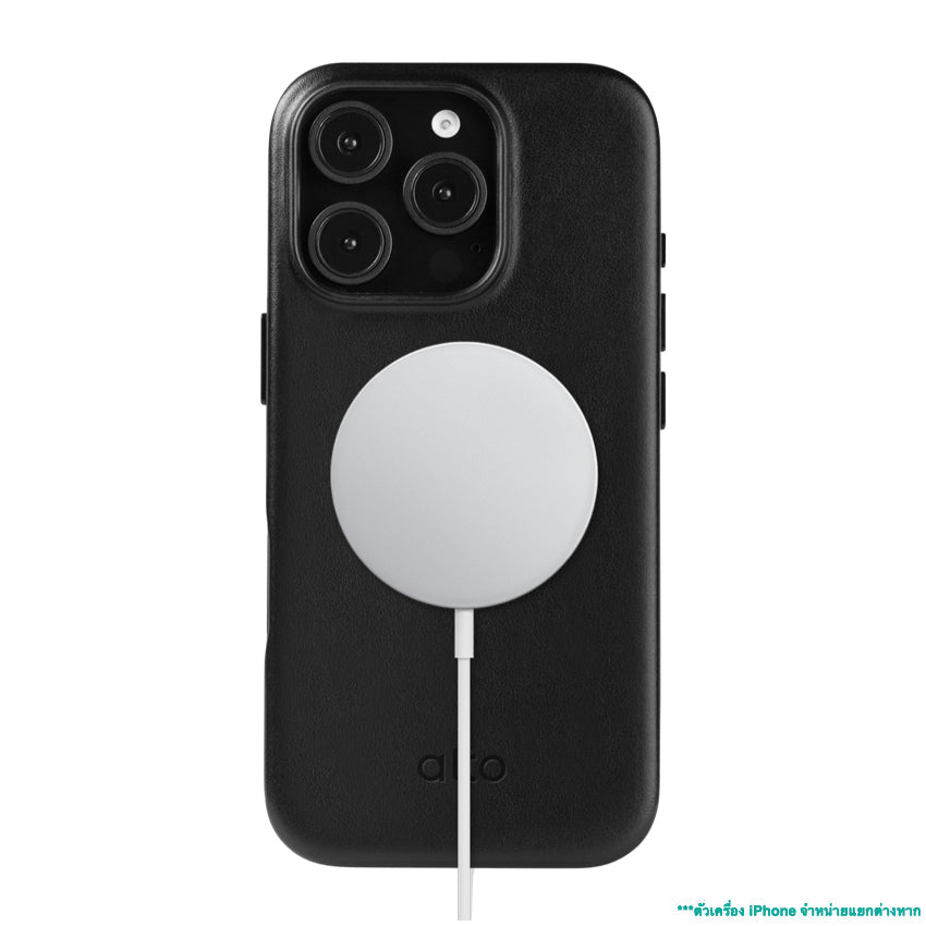 Alto Clop Leather Magnetic Case for iPhone 16 Pro - Raven
