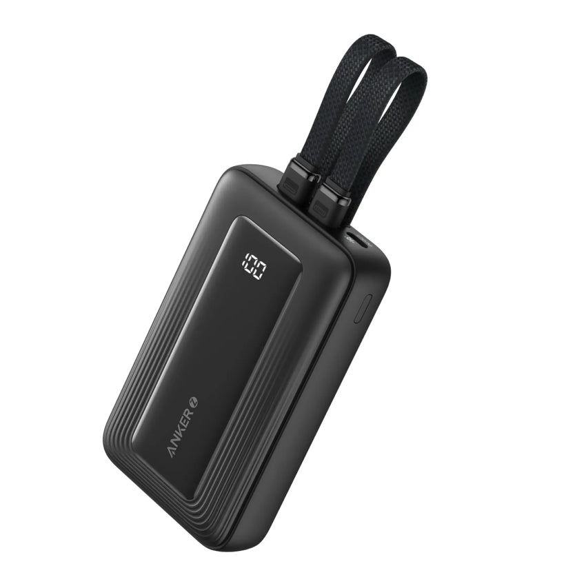 Anker Zolo Power Bank [10K 30W Built-in USB-C and Lighting Cable] - Black