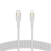 BELKIN BOOST CHARGE Pro Flex Double-Braided Silicone USB-C to Lightning 1M - White