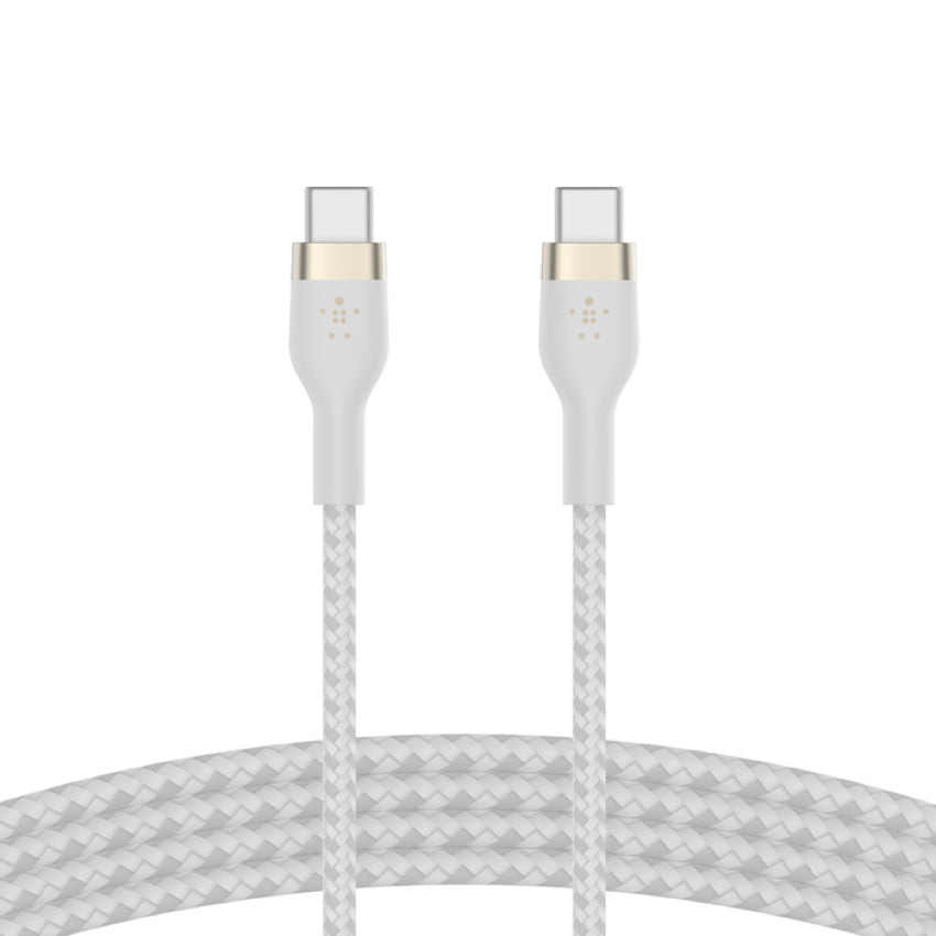 BELKIN BOOST CHARGE Pro Flex Double-Braided Silicone USB-C to C 1M 60W - White