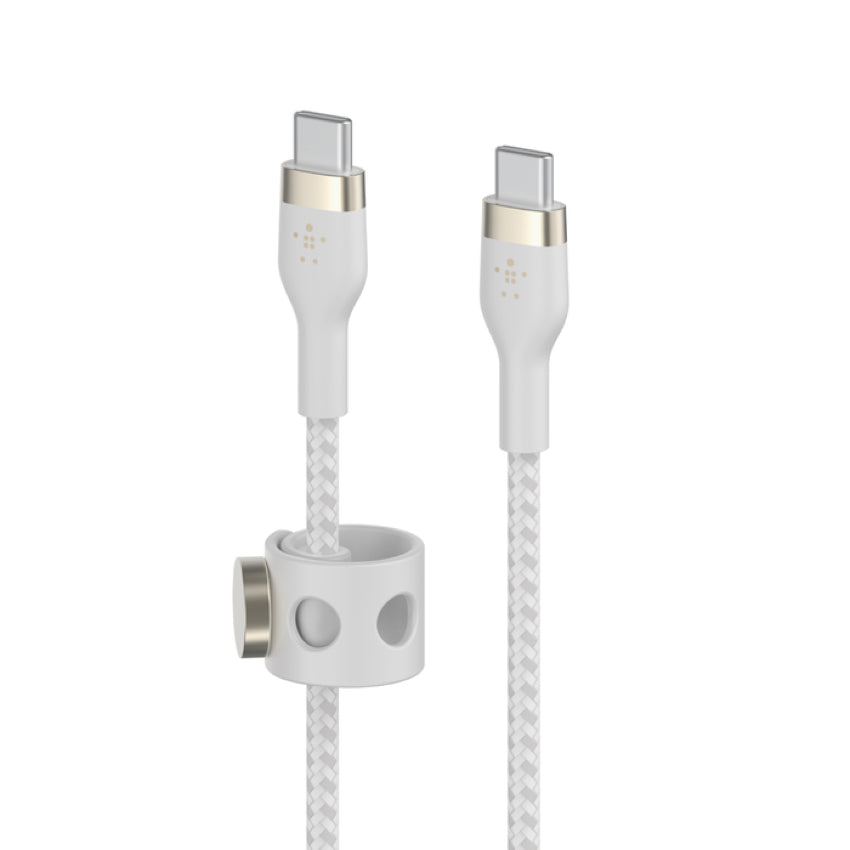 BELKIN BOOST CHARGE Pro Flex Double-Braided Silicone USB-C to C 1M 60W - White