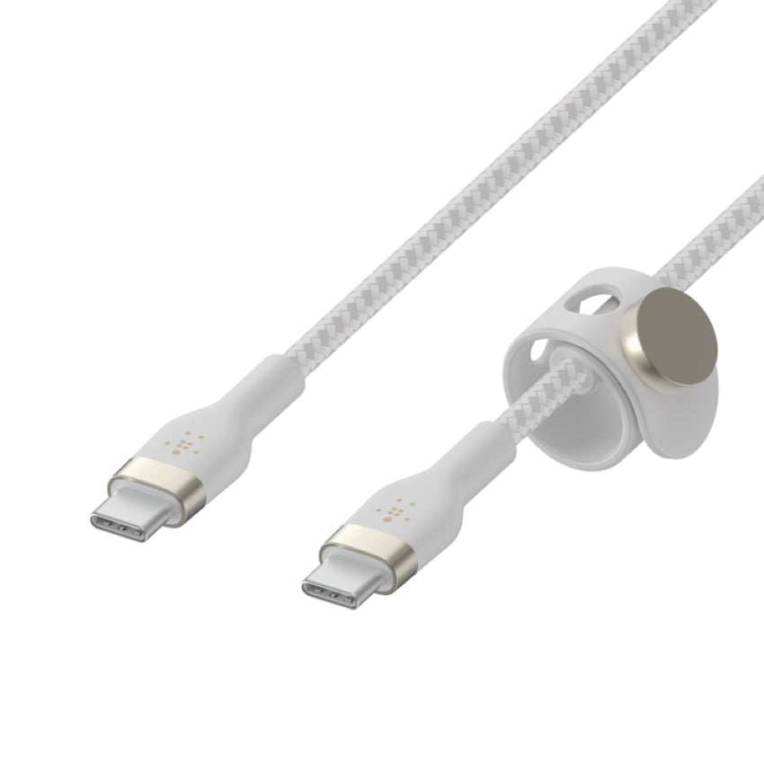BELKIN BOOST CHARGE Pro Flex Double-Braided Silicone USB-C to C 1M 60W - White