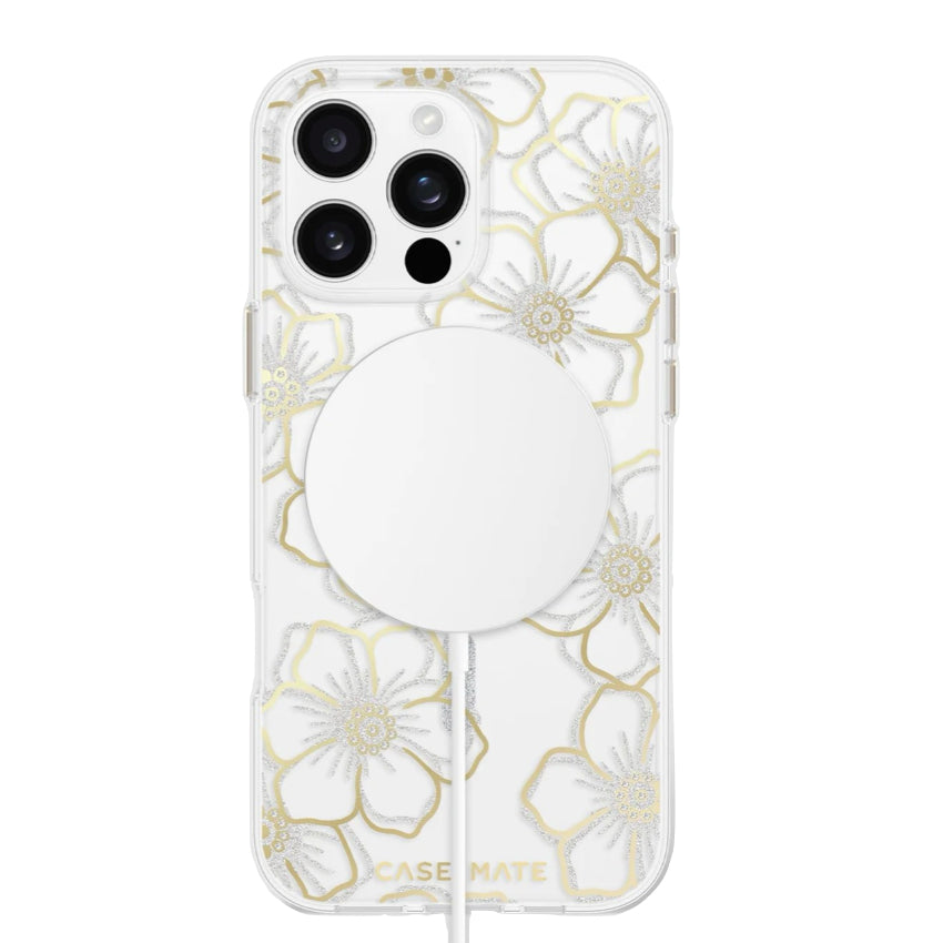 CASE MATE Floral Gems Gold with Magsafe for iPhone 16 Pro