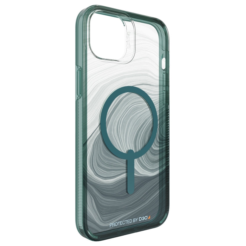 iPhone 14 Plus Case Gear4 Milan Snap - Green Swirl