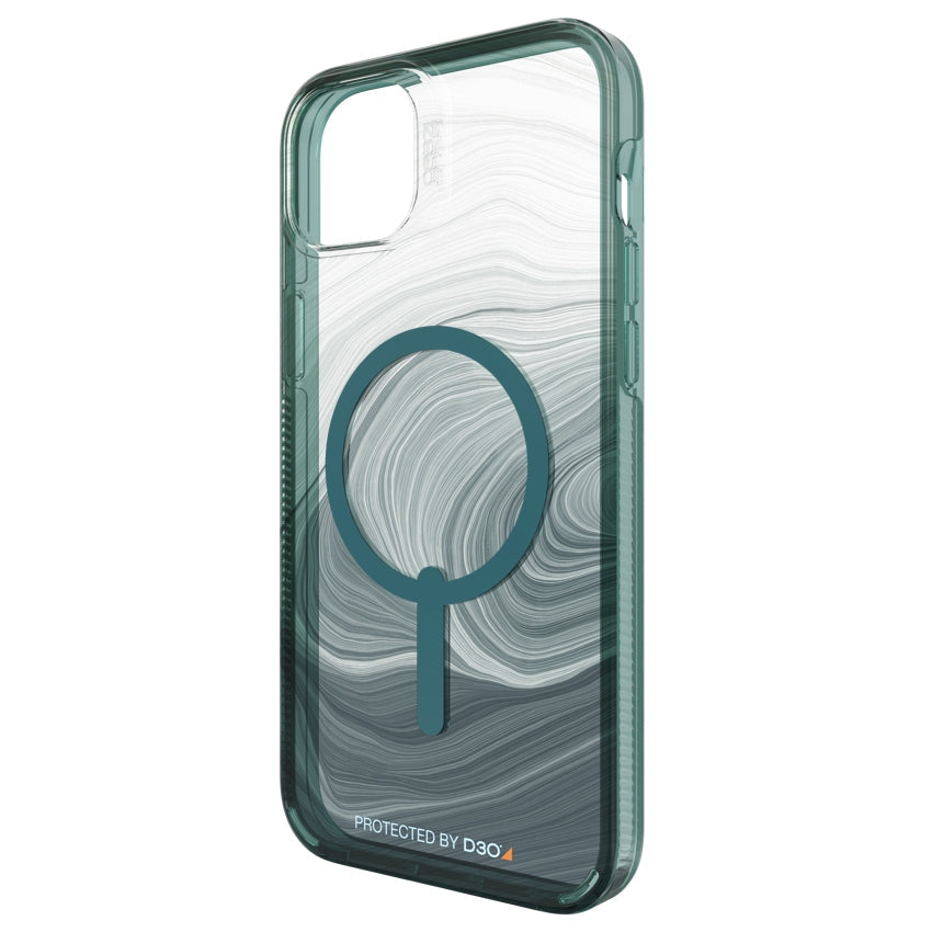 iPhone 14 Plus Case Gear4 Milan Snap - Green Swirl