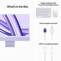 24-inch iMac with Retina 4.5K display: Apple M3 chip with 8‑core CPU and 10‑core GPU, 256GB SSD - Purple