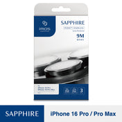 iPhone 16 Pro/16 Pro Max Lens Protector Imos Sapphire PVD Stainless Frame - Black
