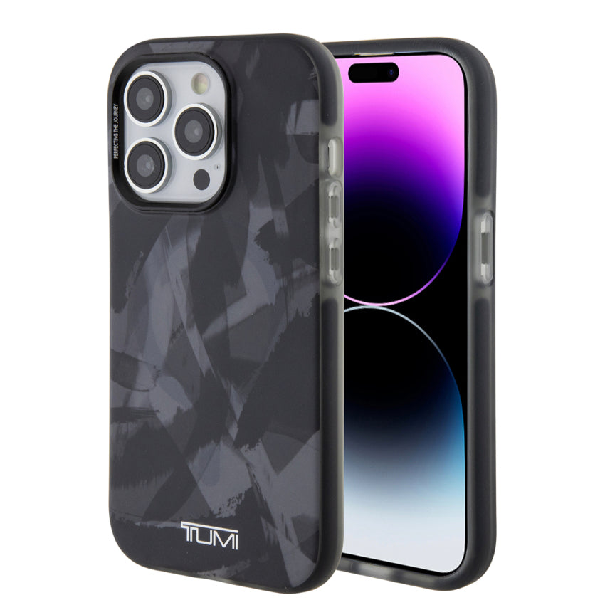 Tumi Frosted Mag Transparent PC Case for iPhone 15 Pro - Black Brush Camo