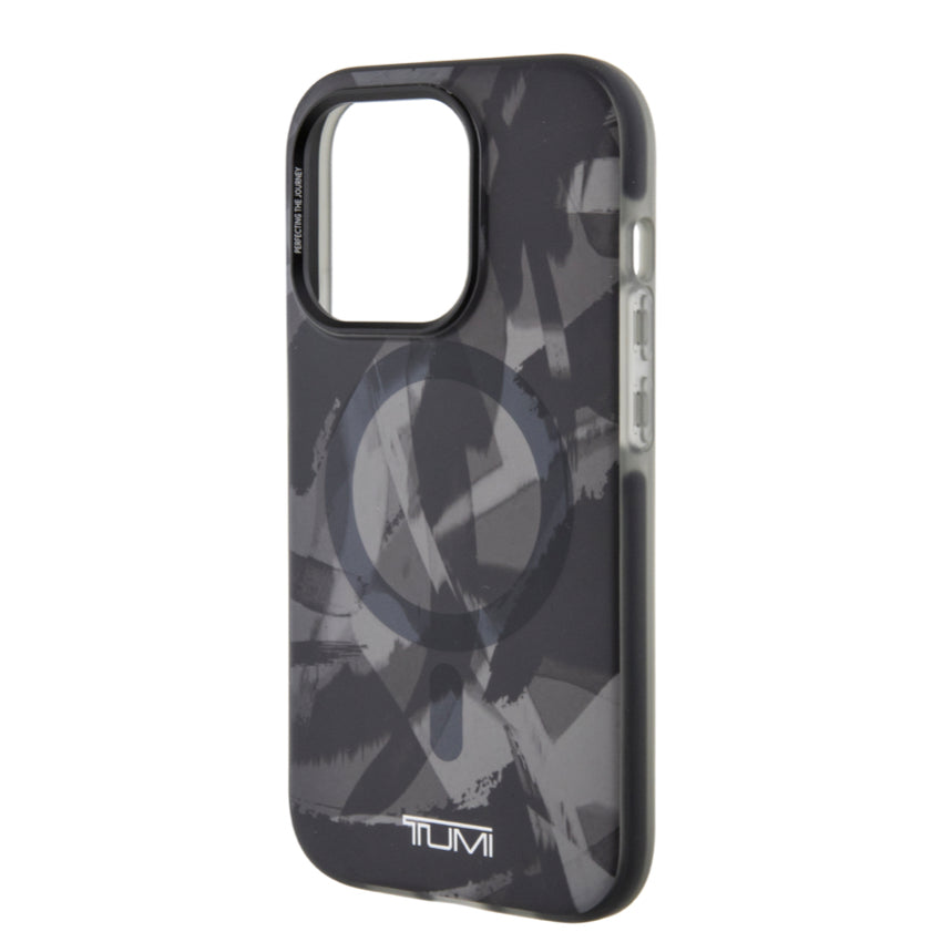 Tumi Frosted Mag Transparent PC Case for iPhone 15 Pro - Black Brush Camo