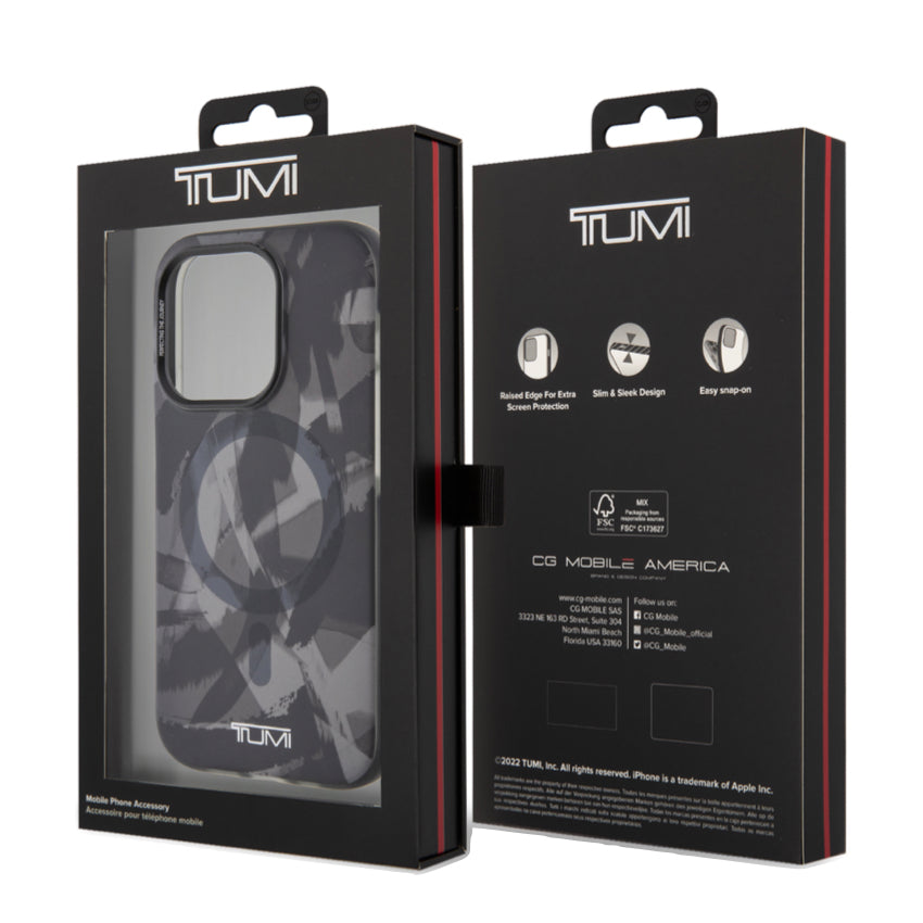Tumi Frosted Mag Transparent PC Case for iPhone 15 Pro - Black Brush Camo
