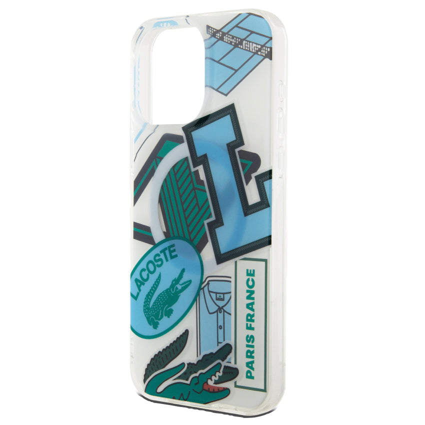 LACOSTE Mag Hard Case Double Layer for iPhone 15 Pro Max - Blue Patchs