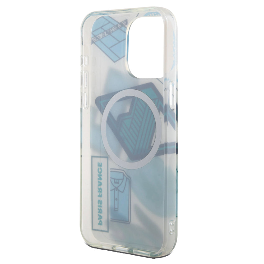 LACOSTE Mag Hard Case Double Layer for iPhone 15 Pro Max - Blue Patchs
