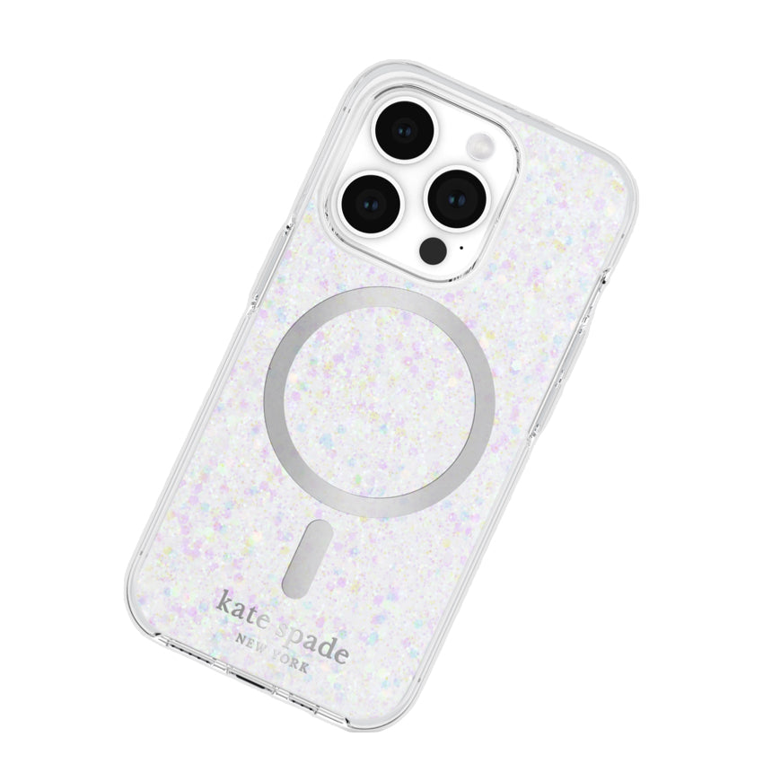 KATE SPADE Protective Case Mag for iPhone 15 Pro - Chunky Glitter Iridescent