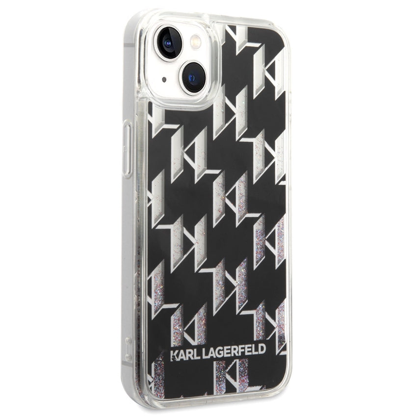 iPhone 14 Plus Case Karl Lagerfeld Liquid Glitter Multicolor - Black
