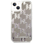 iPhone 14 Plus Case Karl Lagerfeld Liquid Glitter Multicolor - Silver