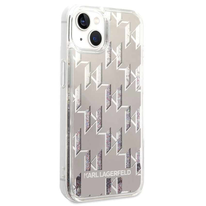iPhone 14 Plus Case Karl Lagerfeld Liquid Glitter Multicolor - Silver