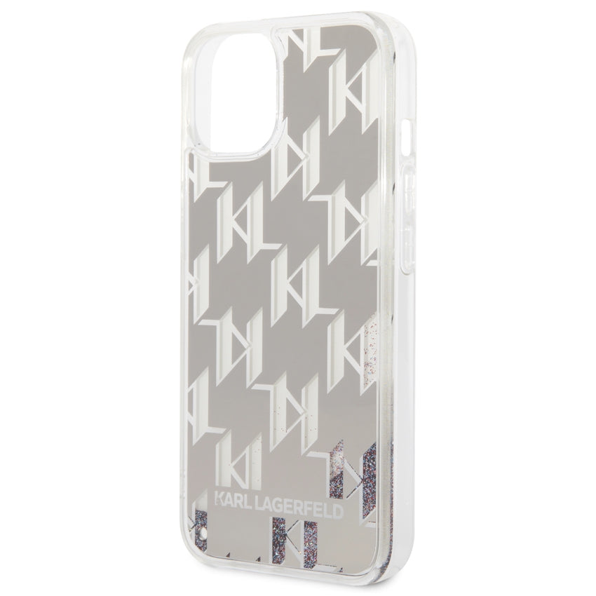 iPhone 14 Plus Case Karl Lagerfeld Liquid Glitter Multicolor - Silver