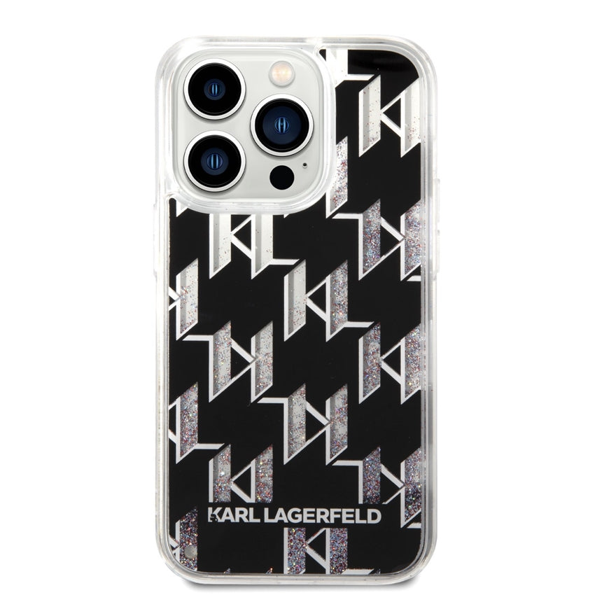 iPhone 14 Pro Case Karl Lagerfeld Liquid Glitter Multicolor - Black
