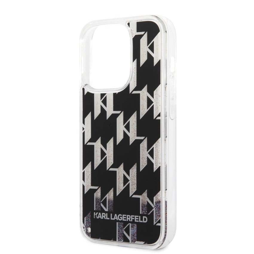 iPhone 14 Pro Case Karl Lagerfeld Liquid Glitter Multicolor - Black