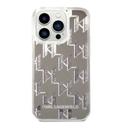 iPhone 14 Pro Case Karl Lagerfeld Liquid Glitter Multicolor - Silver
