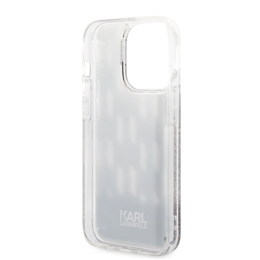 iPhone 14 Pro Case Karl Lagerfeld Liquid Glitter Multicolor - Silver