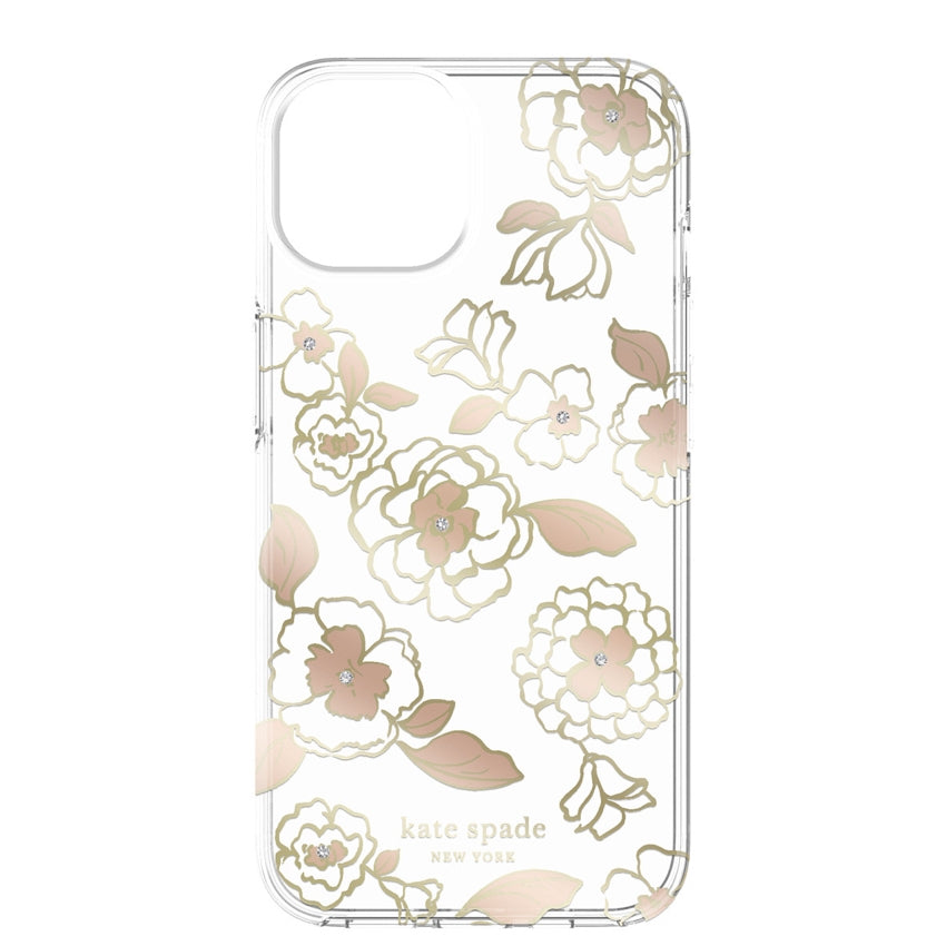 iPhone 14 Case Kate Spade Protective Hardshell - Gold Floral