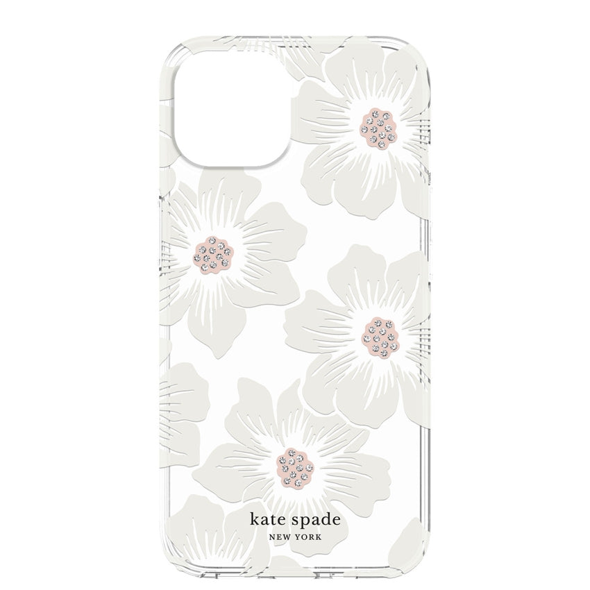 iPhone 14 Case Kate Spade Protective Hardshell - Hollyhock Floral Clear