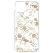 iPhone 14 Plus Case Kate Spade Protective Hardshell - Gold Floral