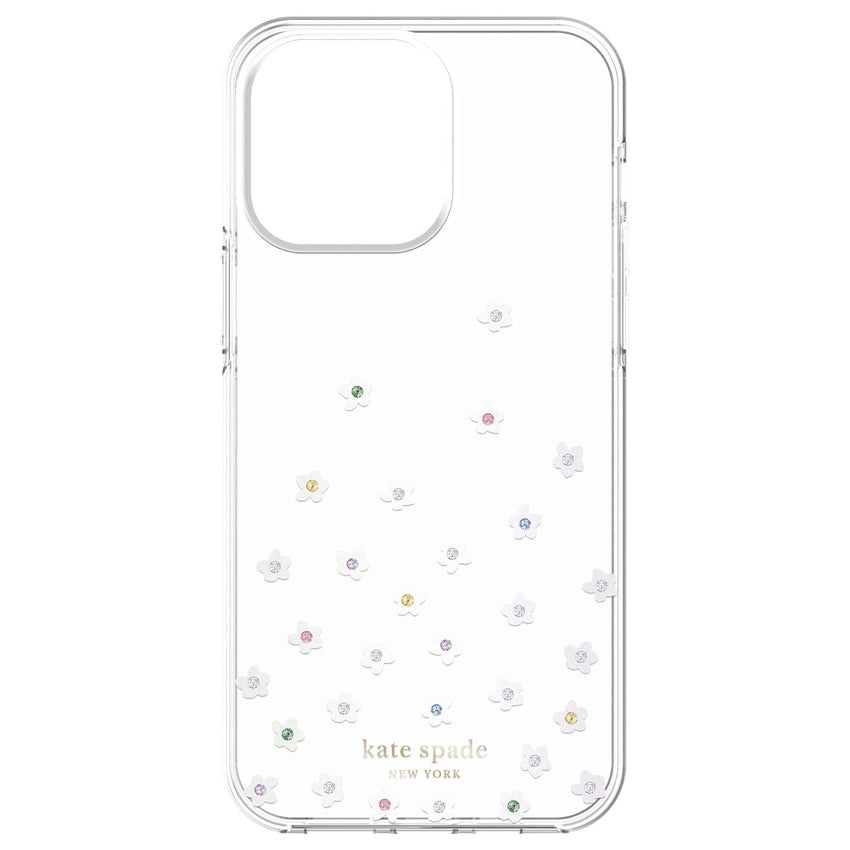 iPhone 14 Pro Max Case Kate Spade Protective Hardshell - Pearl Wild Flowers