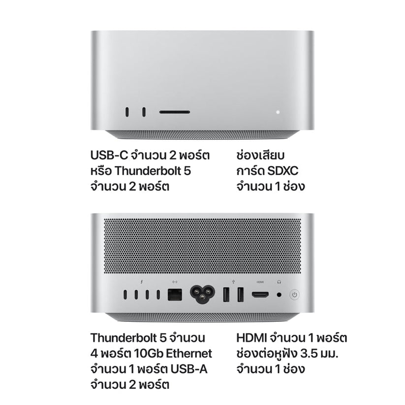Mac Studio: Apple M4 Max chip with 14‑core CPU and 32‑core GPU, 512GB SSD