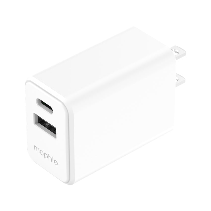 Mophie Essential Wall Charger PD 30W - White (USB-A x 1, USB-C x 1)