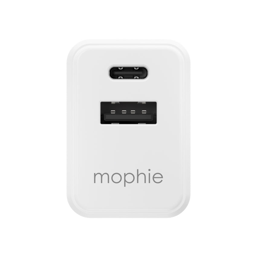 Mophie Essential Wall Charger PD 30W - White (USB-A x 1, USB-C x 1)