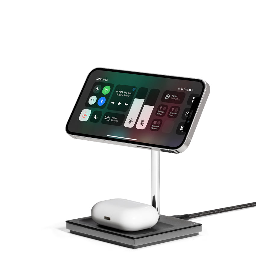 Native Union Snap Magnetic 2-In-1 Wireless Charger-Slate