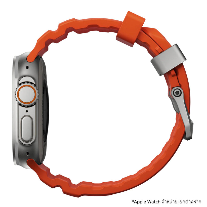สาย Apple Watch Ultra Nomad Rocky Point สี Magma ฮาร์ดแวร์ไทเทเนียม