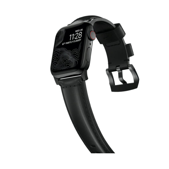 NOMAD Traditional Leather Strap for Apple Watch 38/40mm BK - Black Buckle