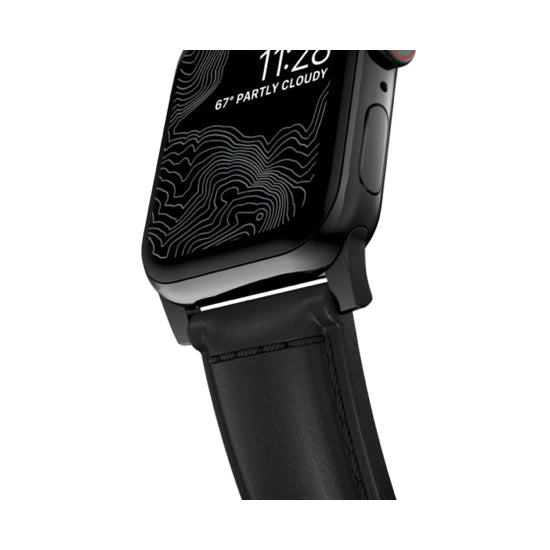 NOMAD Traditional Leather Strap for Apple Watch 42/44mm BK - Black Buckle